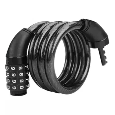 Bicycle Spiral Lock Heavy Duty 1.5M 4-Digit Code Combination Bike Security UK - Image 1 of 4