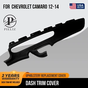 Dash Trim Leather Synthetic Cover Fit for Chevrolet Camaro 2012-2014 Black - Picture 1 of 4