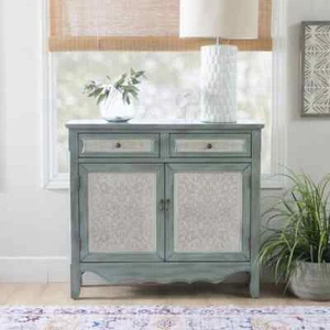 Powell Console Tables 36"Hx40.25"Wx11"D Rectangle Wood Top 56.23-Lb In Blue - Picture 1 of 8