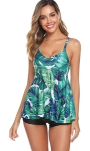 Wayleb Tankini for Women with Bikini Swimwear Sets Plus Size Flounce With Shorts - Picture 1 of 6