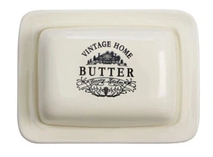 Acense Vintage Home Cream Ceramic Butter Dish - Picture 1 of 1