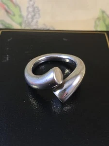 Sterling Silver Chunky Modernist Ring, Size N - Picture 1 of 5