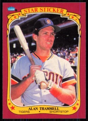 1986 Fleer Star Stickers Alan Trammell Detroit Tigers #121 - Image 1 of 2