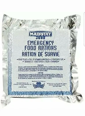 SALE! Mainstay Emergency Food Rations 3600 Calorie Bars One Pk - Exp 10/2028