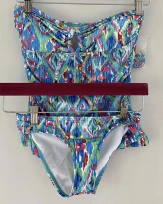 NUEVO CON ETIQUETAS $116 Ella Moss Tankini Bandini Brillante Multicolor 2 Piezas Traje de Baño Talla XS Foto 1 de 4