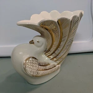 Lofisa Ceramic Bird Planter/Vase w/ Gold Accents - Picture 1 of 5
