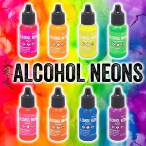 Ranger, Tim Holtz, Alcohol Ink, Neon, Full Set, 8 Colors, .5 fl oz, New 2025 - Picture 1 of 9
