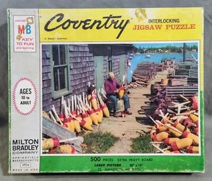 Vtg 1970 Milton Bradley Coventry 4906 500 Pc Puzzle #9 Maine Lobsterman 20”x 14” - Picture 1 of 3