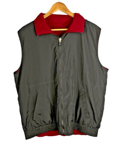 Men's Pebble Beach Black Full Zip Reversible Golf Vest Size Medium