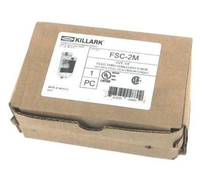 全新带盒 HUBBELL KILLARK FSC-2M FEED THRU SHALLOW FS 盒,尺寸 3/4 — 第 1/4 张图片