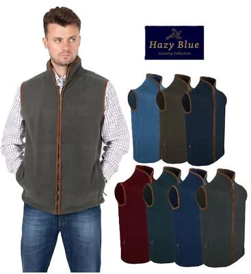 Hazy Blue Bentley Mens Bodywarmer Full Zip Fleece Gilet Waistcoat Shooting