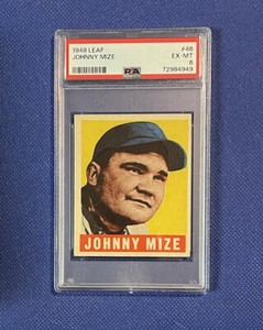 Original Vintage 1948 Leaf #46 Johnny Mize PSA 6 Nice Card! M243