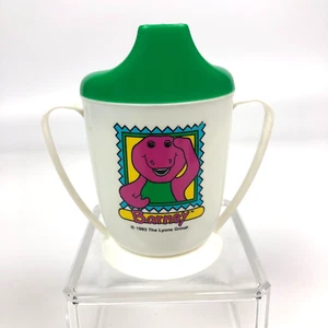 VTG 1993 Lyons Group BARNEY Purple Dino Sippy Cup Lid-2 Handles PlaySkool Baby - Picture 1 of 10