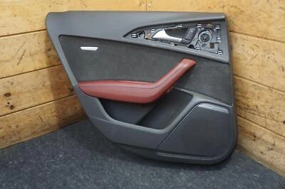 Panel embellecedor puerta interior trasero izquierdo rojo Alcántara OEM 4G0867305A Audi S6 16-18 Foto 1 de 4