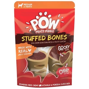 POW Meaty Middle Duo Stuffed Bones 260g Dog Treats Large Chicken & Duck Chews - Picture 1 of 3