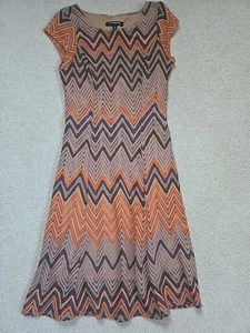 Sharagano Chevron Strickkleid Damen Größe 12 Flügelärmel Boho Festival Hippie - Bild 1 von 10