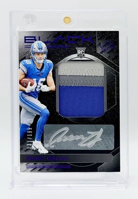 2025 Panini Black Jumbo Purple Isaac Teslaa RC Patch Auto 131/199 Detroit Lions - Image 1 of 2