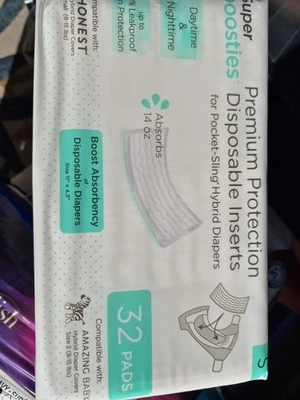 Premium Protection Disposable Inserts Absorbency Booster For Diapers 32 Pads - Image 1 of 4