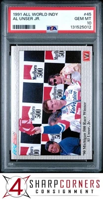 1991 ALL WORLD INDY #45 AL UNSER JR. HOF POP 1 PSA 10 - Image 1 of 3