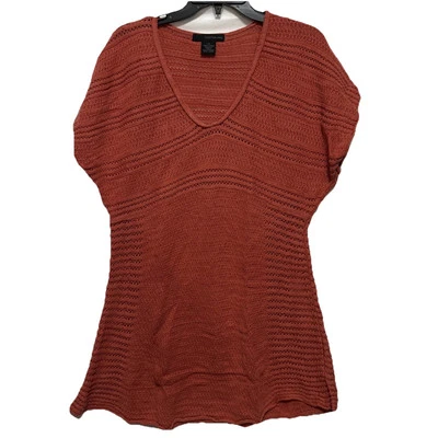 Blusa Calvin Klein Mujer Grande Crochet Suéter Tejido Naranja Quemado Especias Coral Foto 1 de 4