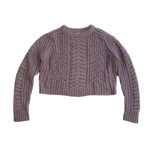 ASTR the Label Georgia Sweater Womens Medium Lilac Purple Crew Neck Cable Knit - Picture 1 of 11