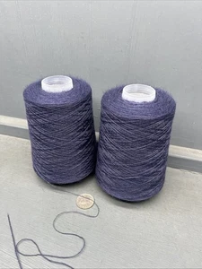 500G (2 X 250G) Raf Gräulich Blau Farbe 2/24NM Fein Kammgarn Spinenn Wolle Garn - Picture 1 of 9