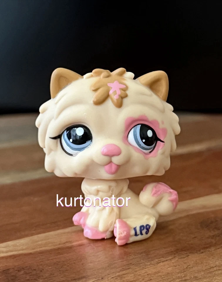 Hasbro Littlest Pet Shop 2304 beige y rosa Chow Chow ojos azules seminuevo 2007 Foto 1 de 4