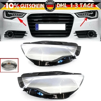 Headlight Glass Headlamp Lens Right Left For Audi C7 A6 A61 2011-2015 - Image 1 of 4