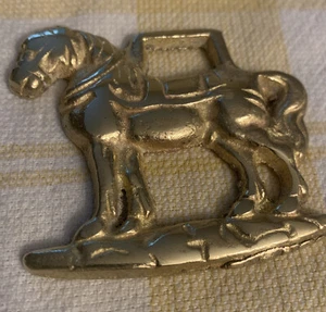 Medallón de caballo de latón de colección inglés draft comarca trabajo espectáculo arnés espectáculo desfile - Imagen 1 de 4