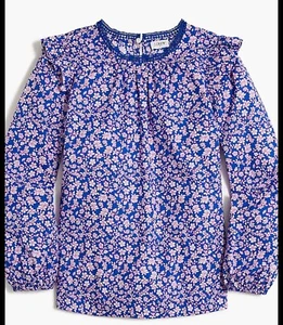 J. Top de hombro con volantes de manga larga floral XL para mujer algodón - Imagen 1 de 11