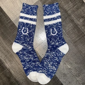 INDIANAPOLIS COLTS NFL FOOTBALL LOGO BLUE ALPINE CREW LENGTH SOCKS MEDIUM - Picture 1 of 1