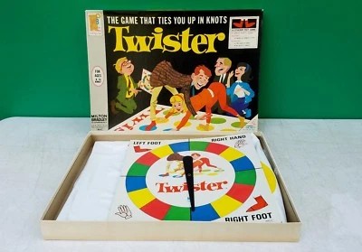Milton Bradley Twister Game c1966 w box spinner & mat 1st Edition Vintage 4645 - Image 1 of 4