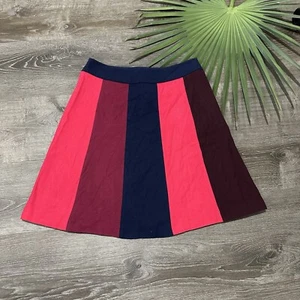 Boden Womens Skirt US 6R UK 12R Wool Blend Color Block Fully Lined A-Line - Picture 1 of 5