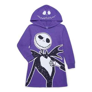 The Nightmare Before Christmas Shirt Dress Girl Halloween Costume Hoodie Sz 4-5 - Picture 1 of 4