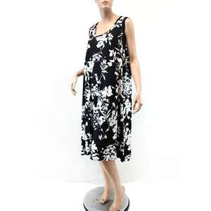 Karen Kane Plus Sleeveless Black and White Floral Midi Dress 3X Travel Resort - Picture 1 of 9