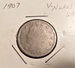 1907-P PHILADELPHIA  MINT LIBERTY V NICKEL - Picture 1 of 2
