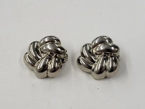 Vintage Silver-tone Knott Ladies Clip On Huggie Earrings. Unbranded  - Picture 1 of 9