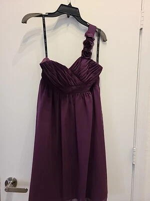 Vtg 90s City  Alfred ANGELO Asymmetrical Dress Dark Purple Size Small  2 - Image 1 of 4