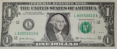 2017-A Fort Worth $1 2010 Birthday Note  August 5th,  May 8th, 5th  L80552010A - Image 1 of 2