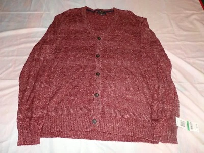 Suéter Cárdigan Gofre Tejido con Cable Rojo Granate Club Room Para Hombre Talla Grande $72.50 Foto 1 de 4