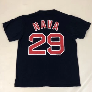 Majestic Boston Red Sox Daniel Nava #29 Navy Blue T-Shirt Mens Medium MLB - Picture 1 of 8