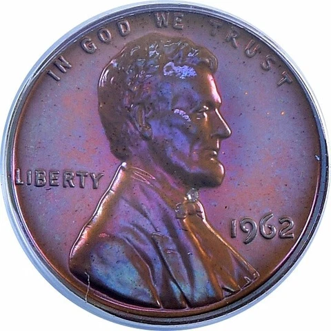 1962 Proof Lincoln Cent PCGS PR67 RB Nicely Toned Cover