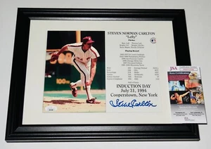 STEVE CARLTON AUTOGRAPHED 8X10 COLOR PHOTO (FRAMED & MATTED) - JSA COA! - Picture 1 of 2