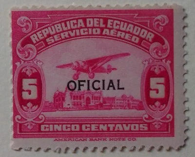 Ecuador Official Airmail Stamp, 1929, sc#CO2, Mint, NH, OG - Image 1 of 2
