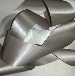 Ribbon Silver satin double sided 1.5" priced for each 3 yards continuous - Picture 1 of 2