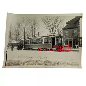 Vintage Electric Train Car 5"x 7" Photo Wellesley Hills Pharmacy Massachusetts - Picture 1 of 3