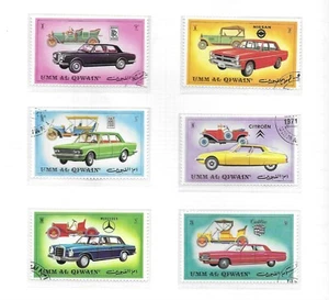 L6986 UMM AL QIWAIN OLD CARS ROLLS ROYCE NISSAN MERCEDES FIAT CITROEN CADILLAC - Picture 1 of 1