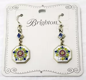 Brighton LA FARFALLA NWT $78 Enamel Blue Crystal French Wire Earrings - Picture 1 of 3