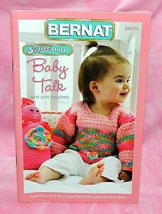 Bernat Baby Talk Knit & Crochet Pattern Booklet Baby Toddler Jacket Blanket Hat