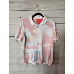 Polo donna Nike multicolore astratta manica corta colletto bottoni XL - Foto 1 di 6
